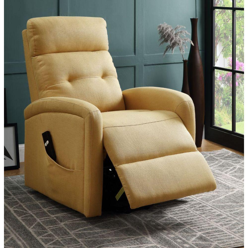 ACME - Newat - Recliner - Yellow Linen - 5th Avenue Furniture