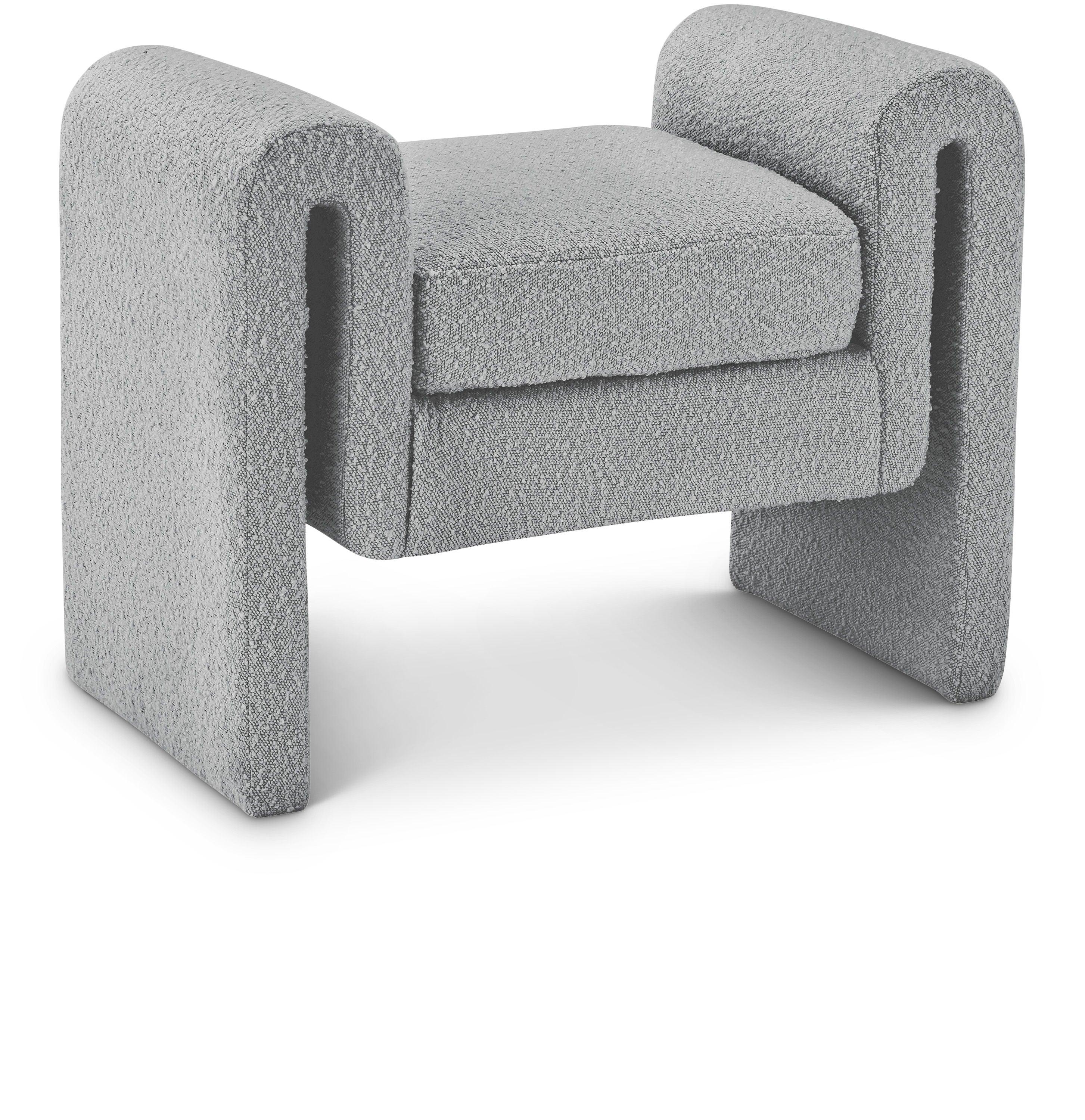 Meridian Furniture - Stylus - Bench - Gray - Fabric - 5th Avenue Furniture