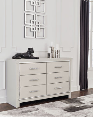 Zyniden - Silver - Six Drawer Dresser - 5th Avenue Furniture