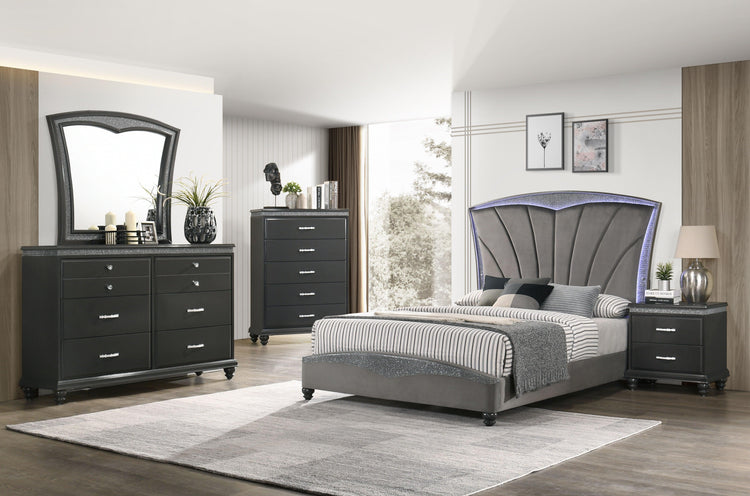 Crown Mark - Frampton - Nightstand - Gray - 5th Avenue Furniture