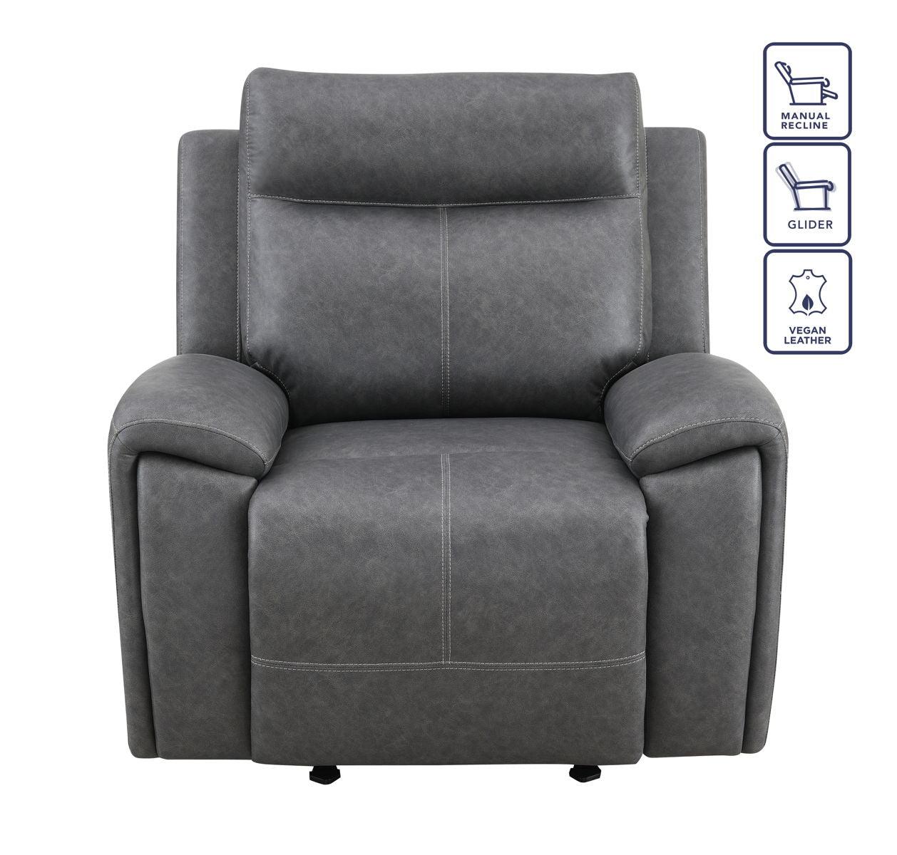 Steve Silver Furniture - Gaston - Manual Recliner - Gray - 5th Avenue Furniture