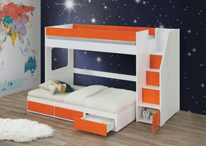 ACME - Lawson - Loft Bed - White & Orange - 5th Avenue Furniture