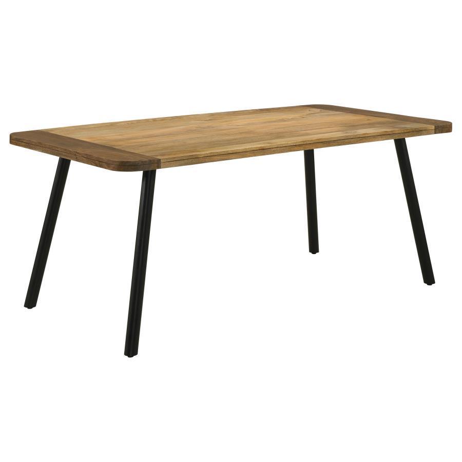 Coaster Fine Furniture - Maverick - Rectangular Tapered Legs Dining Table - Natural Mango And Black - 5th Avenue Furniture