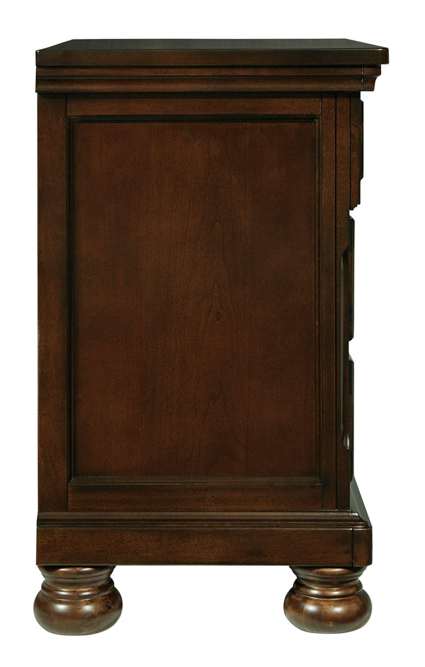 Ashley Furniture - Porter - Dark Brown - Two Drawer Night Stand - 5th Avenue Furniture