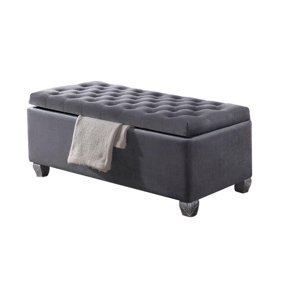 ACME - Rebekah - Bench - Gray Fabric - 5th Avenue Furniture
