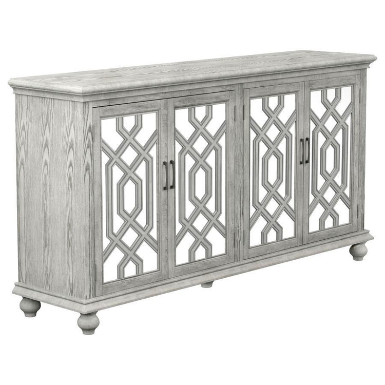 CoasterElevations - Melanie - 4-Door Accent Cabinet - Antique White - 5th Avenue Furniture