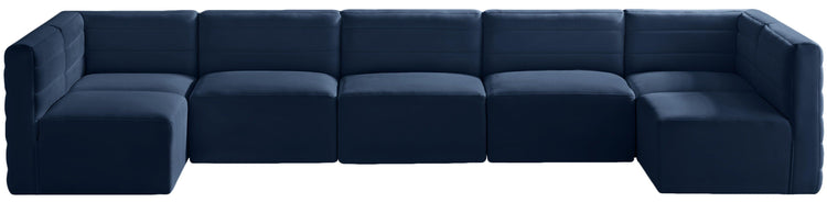 Meridian Furniture - Quincy - Modular Sectional 7 Piece - Navy - Fabric - 5th Avenue Furniture