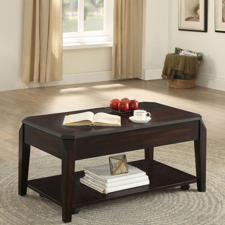 CoasterEssence - Baylor - Lift Top Coffee Table With Hidden Storage - Walnut - 5th Avenue Furniture