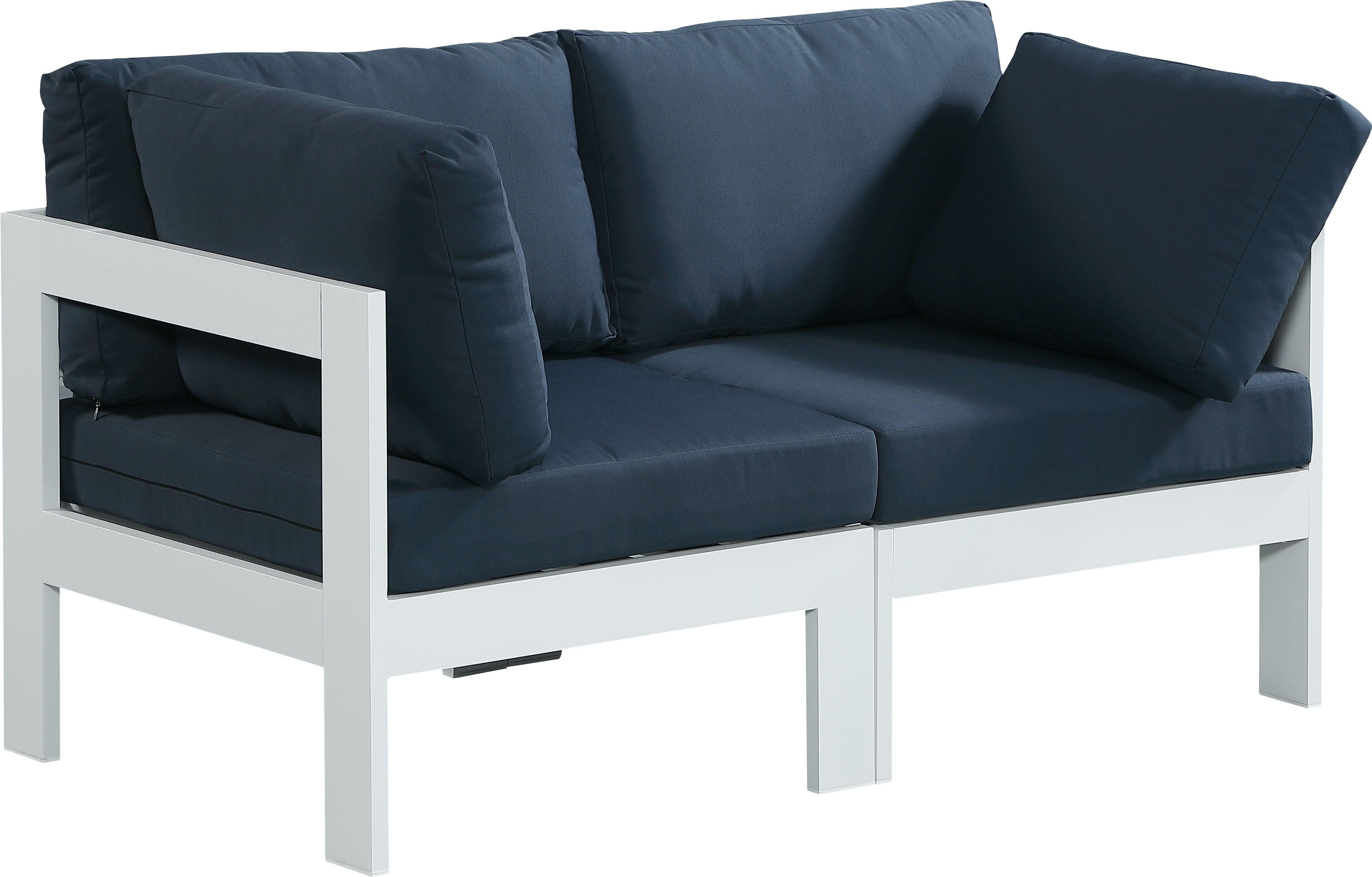 Meridian Furniture - Nizuc - Outdoor Patio Modular Sofa - Navy - Modern & Contemporary - 5th Avenue Furniture