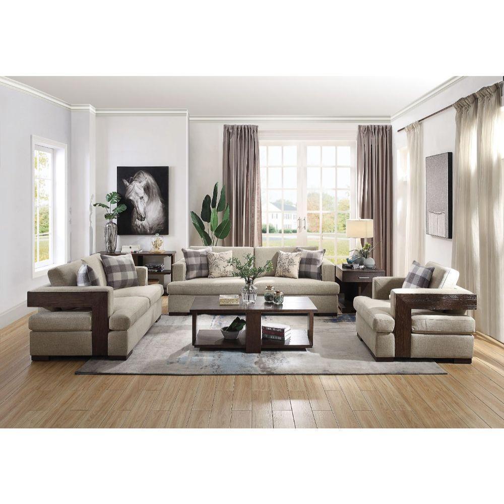 ACME - Niamey - Sofa - Fabric & Walnut - 5th Avenue Furniture