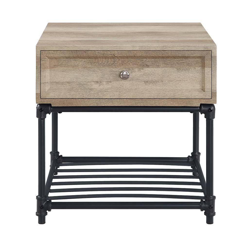 ACME - Brantley - End Table - Oak & Sandy Black Finish - 22" - 5th Avenue Furniture