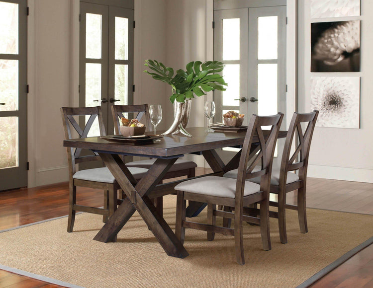 Steve Silver Furniture - Astoria - Trestle Table - Dark Brown - 5th Avenue Furniture