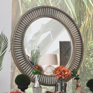 Furniture of America - Kamalah - Round Mirror - Antique Gray - 5th Avenue Furniture