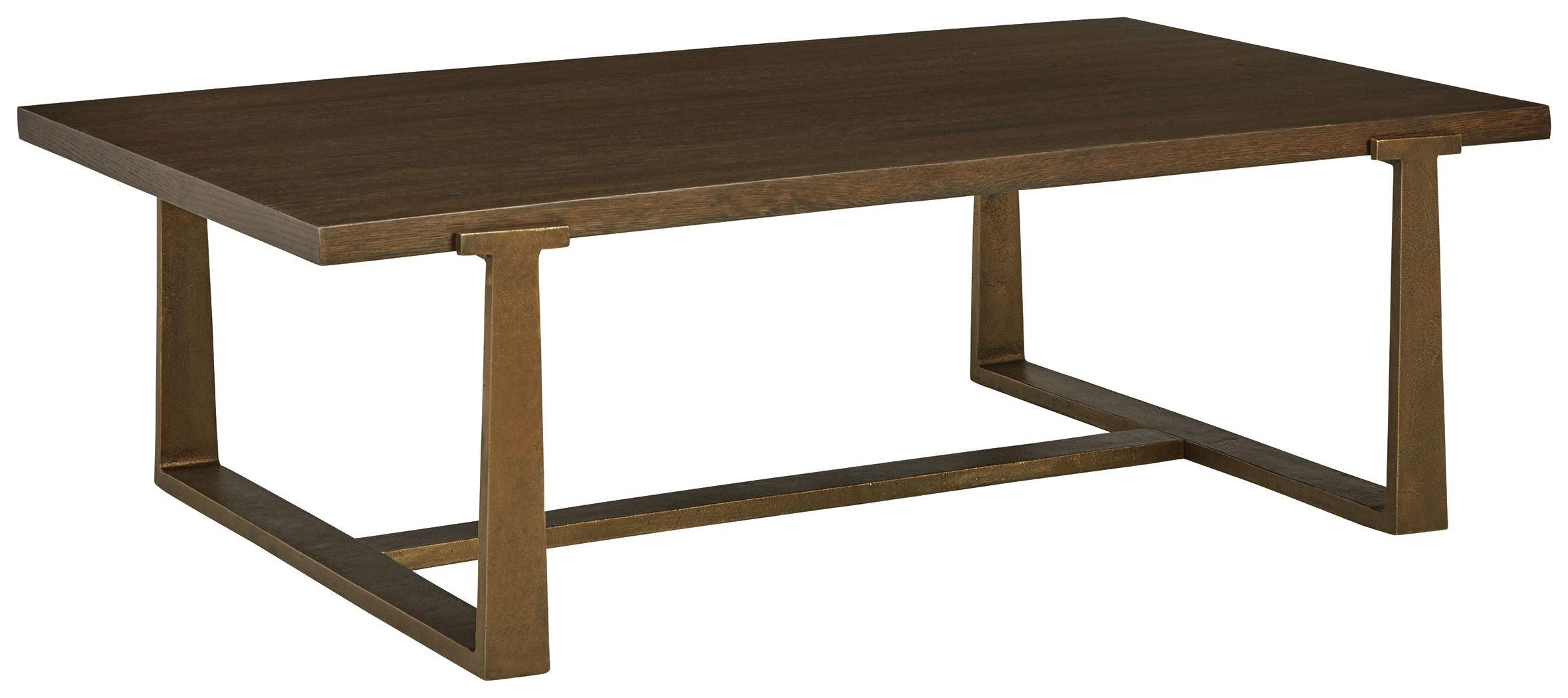 Signature Design by Ashley® - Balintmore - Brown / Gold Finish - Rectangular Cocktail Table - 5th Avenue Furniture