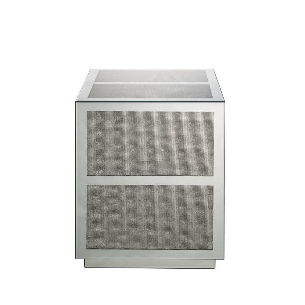 ACME - Lavina - End Table - Mirrored & Faux Diamonds - 5th Avenue Furniture