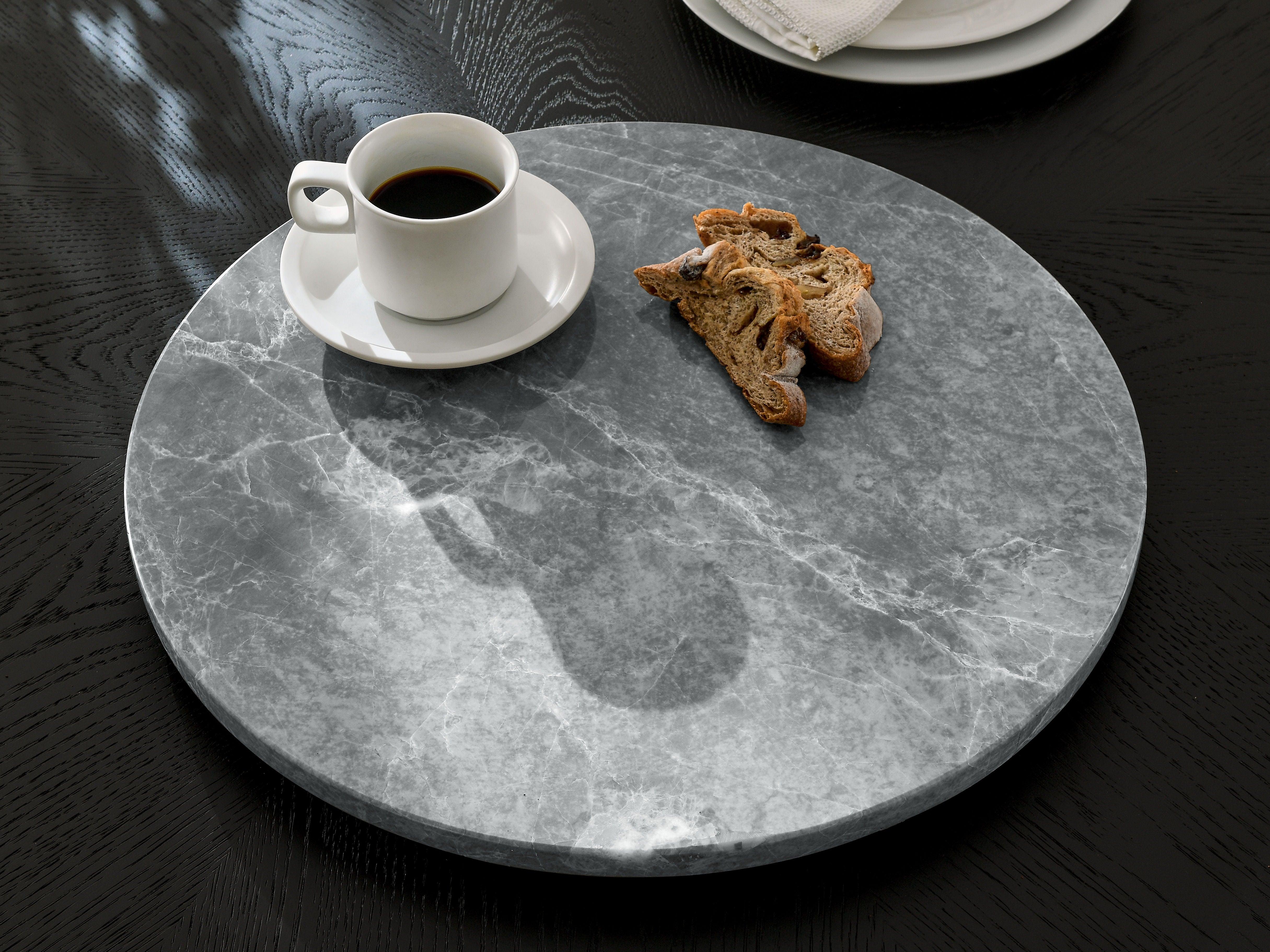 Steve Silver Furniture - Kaza - Marble Lazy Susan - Gray - 5th Avenue Furniture