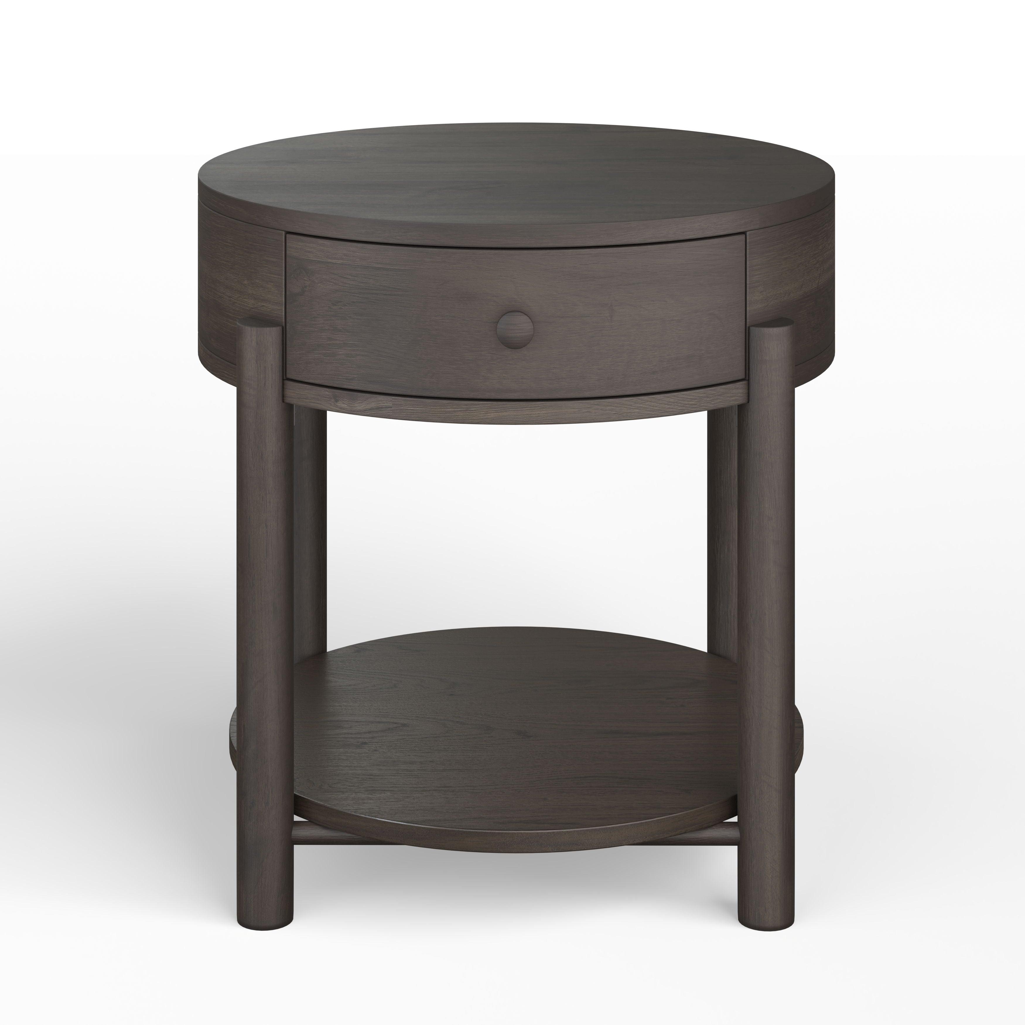 Magnussen Furniture - Hadleigh Black - Round End Table - Coffee Bean - 5th Avenue Furniture