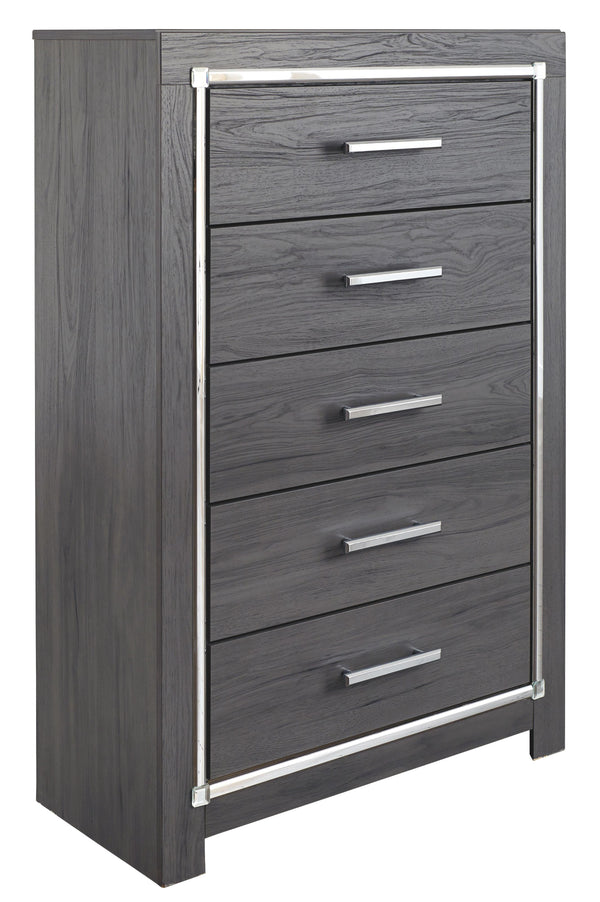 Ashley Furniture - Lodanna - Gray - Five Drawer Chest - 5th Avenue Furniture