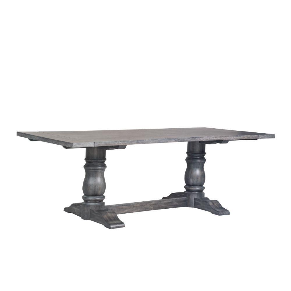 ACME - Leventis - Dining Table - Weathered Gray - 30" - 5th Avenue Furniture