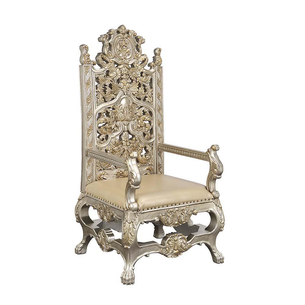 ACME - Danae - Dining Chair (Set of 2) - PU, Champagne & Gold Finish - 5th Avenue Furniture