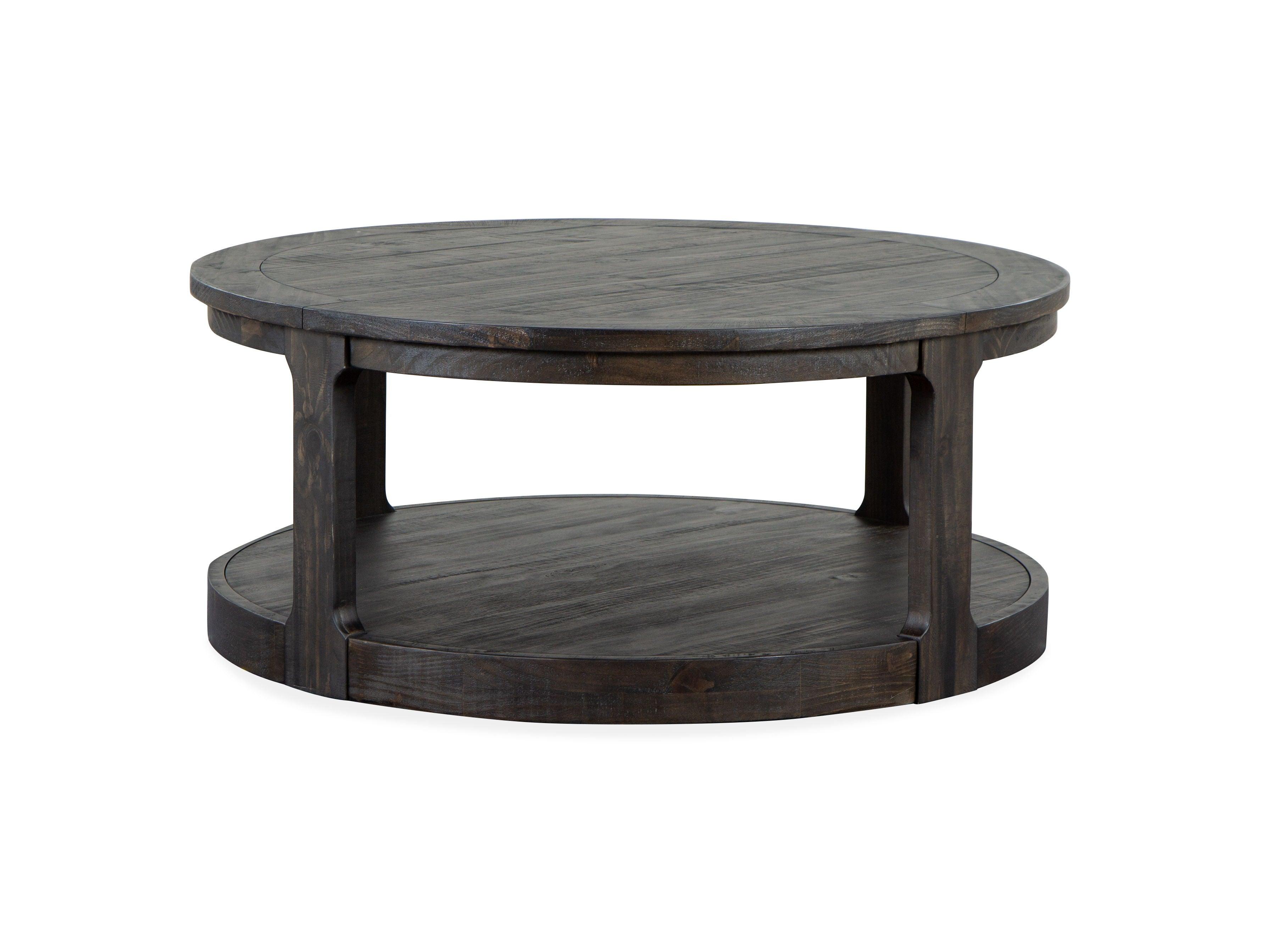 Magnussen Furniture - Boswell - Round Cocktail Table (With Casters) - Peppercorn - 5th Avenue Furniture