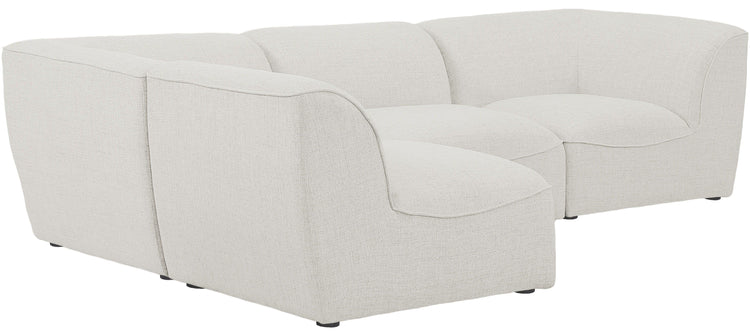Meridian Furniture - Miramar - Modular Sectional 4 Piece - Cream - 5th Avenue Furniture