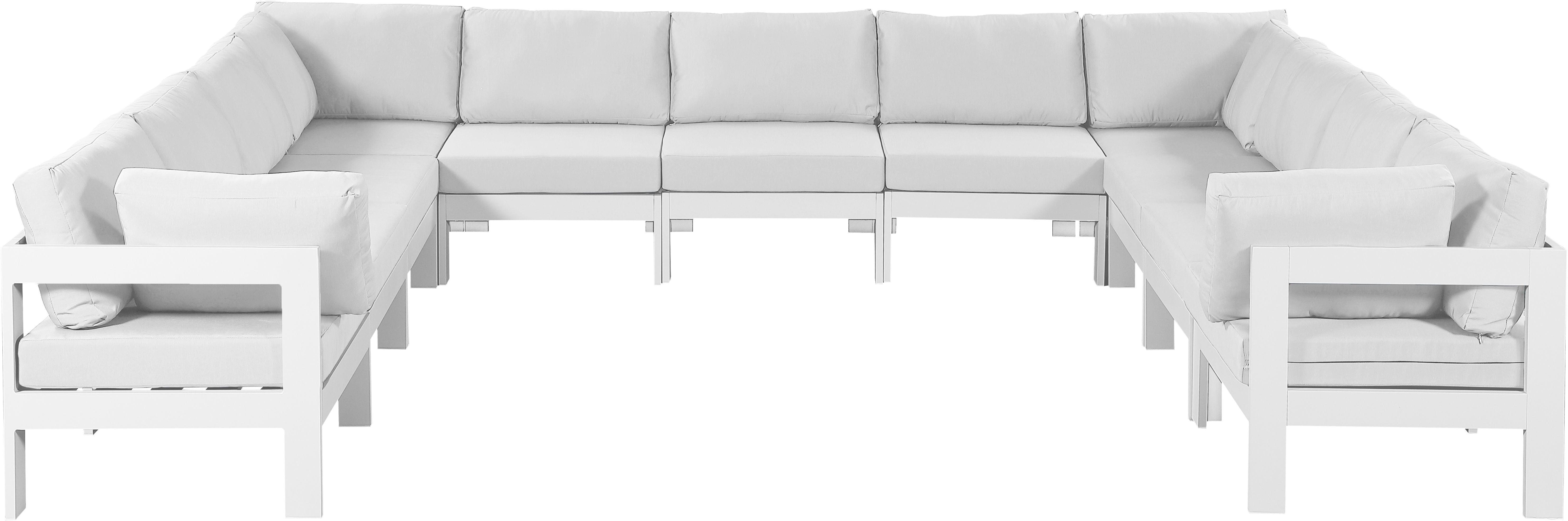 Meridian Furniture - Nizuc - Outdoor Patio Modular Sectional 11 Piece - White - Fabric - 5th Avenue Furniture