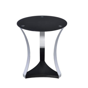 ACME - Geiger - End Table - Chrome & Black Glass - 5th Avenue Furniture