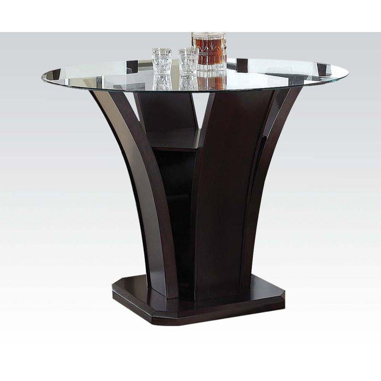 ACME - Malik - Counter Height Table - Espresso & Clear Glass - 5th Avenue Furniture