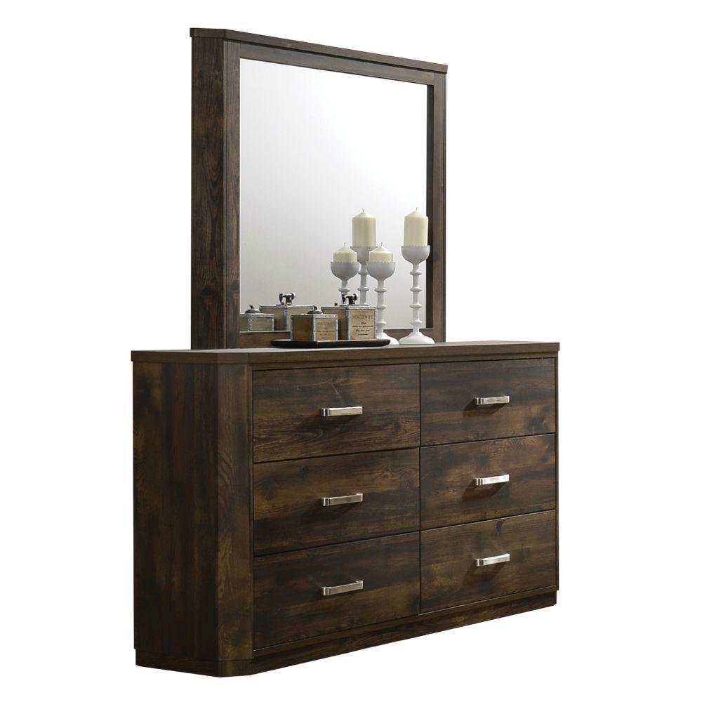 ACME - Elettra - Mirror - Rustic Walnut - 5th Avenue Furniture