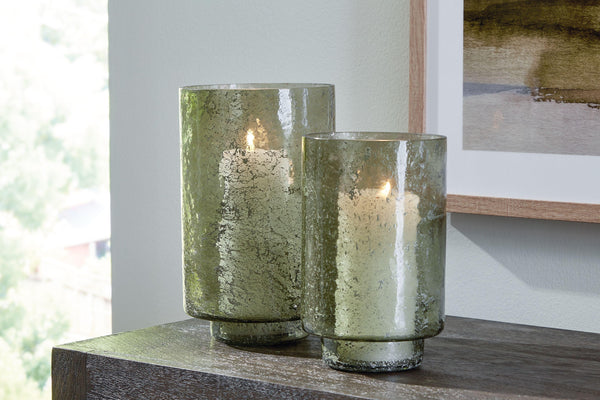 Signature Design by Ashley® - Clarkton - Green - Candle Holder Set (Set of 2) - 5th Avenue Furniture