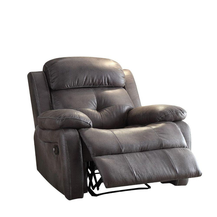 ACME - Ashe - Recliner - Gray Polished Microfiber - 5th Avenue Furniture