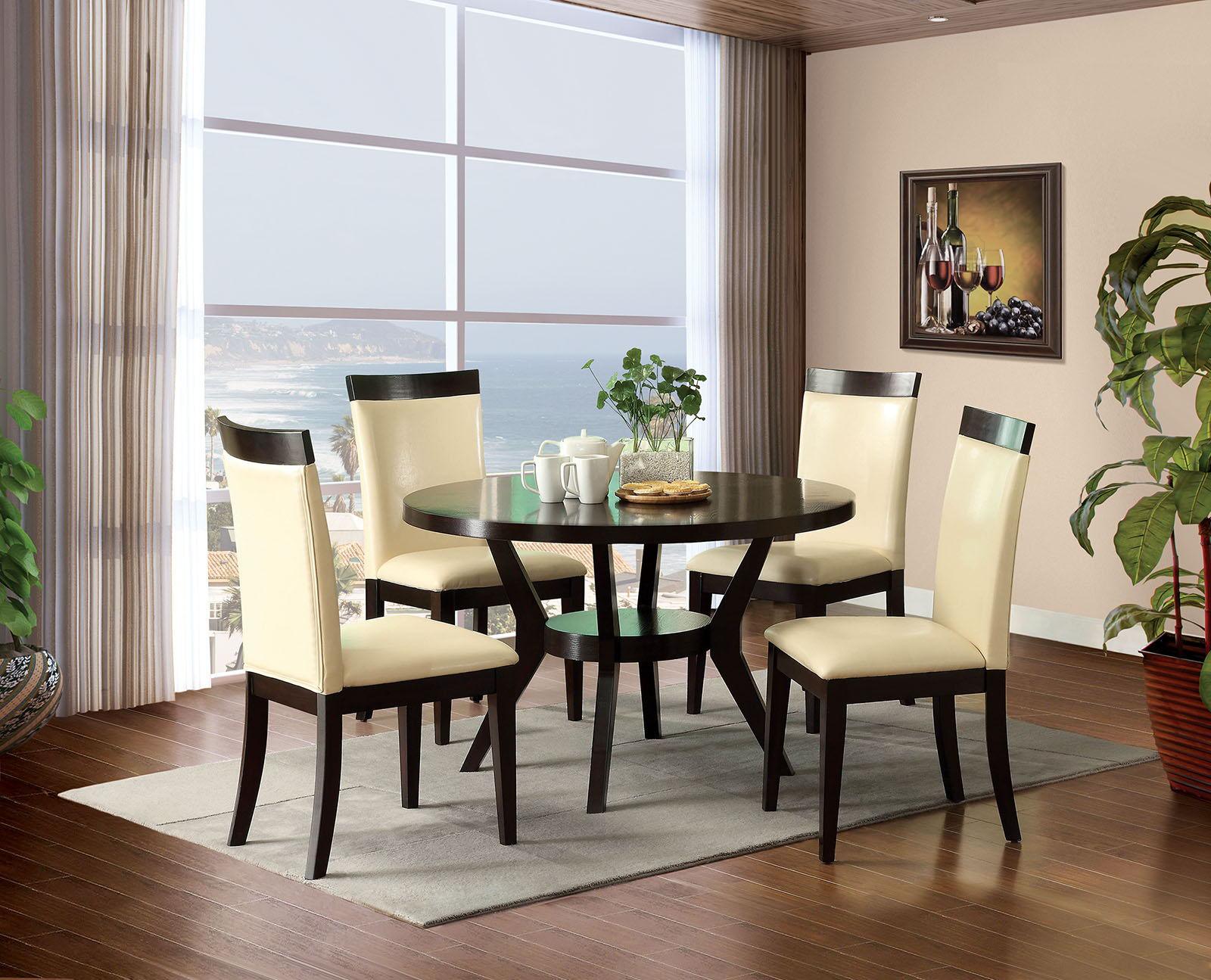 Furniture of America - Downtown - Round Dining Table - Espresso - 5th Avenue Furniture