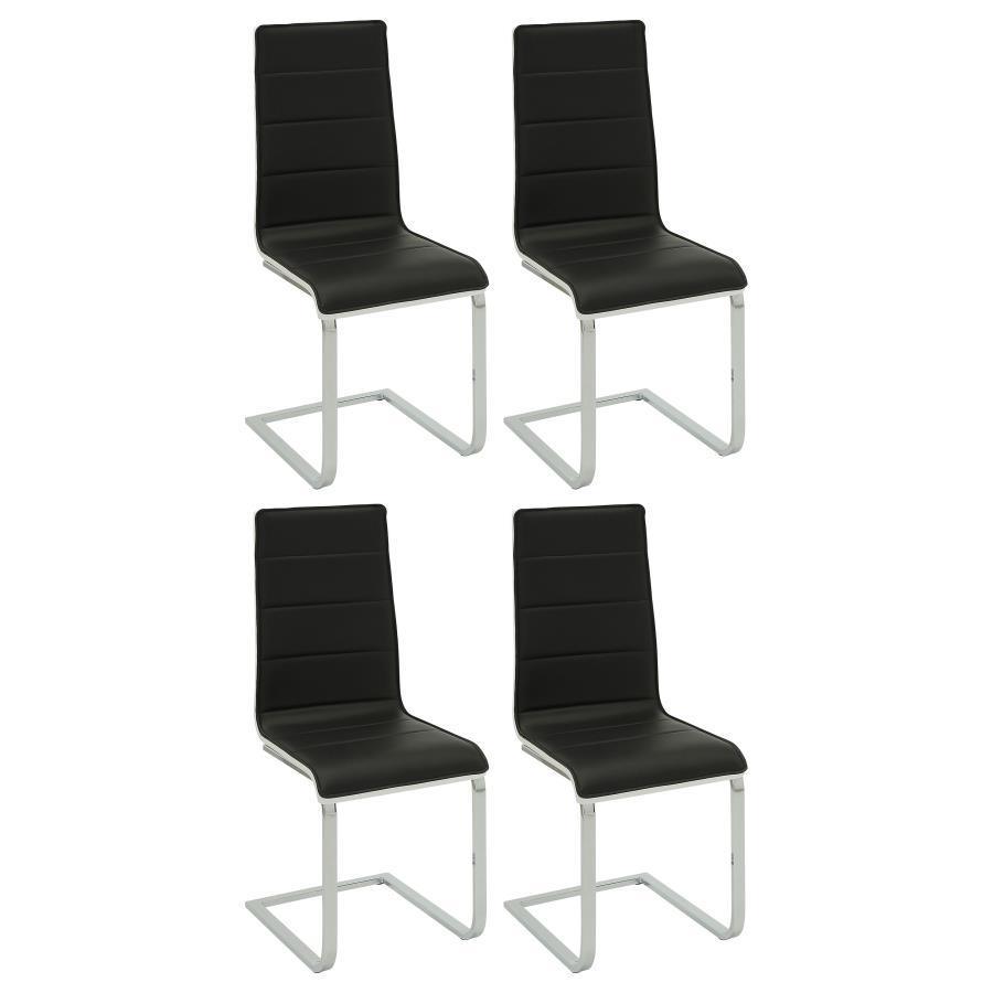 CoasterEssence - Broderick - Upholstered Side Chairs (Set of 4) - Black And White - 5th Avenue Furniture