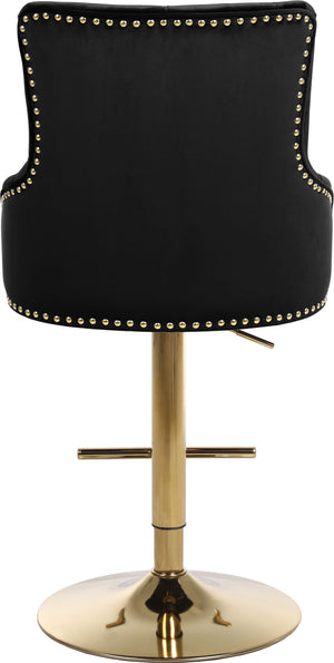 Meridian Furniture - Claude - Adjustable Stool with Gold Base - 5th Avenue Furniture