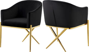 Meridian Furniture - Xavier - Dining Chair with Gold Legs - 5th Avenue Furniture