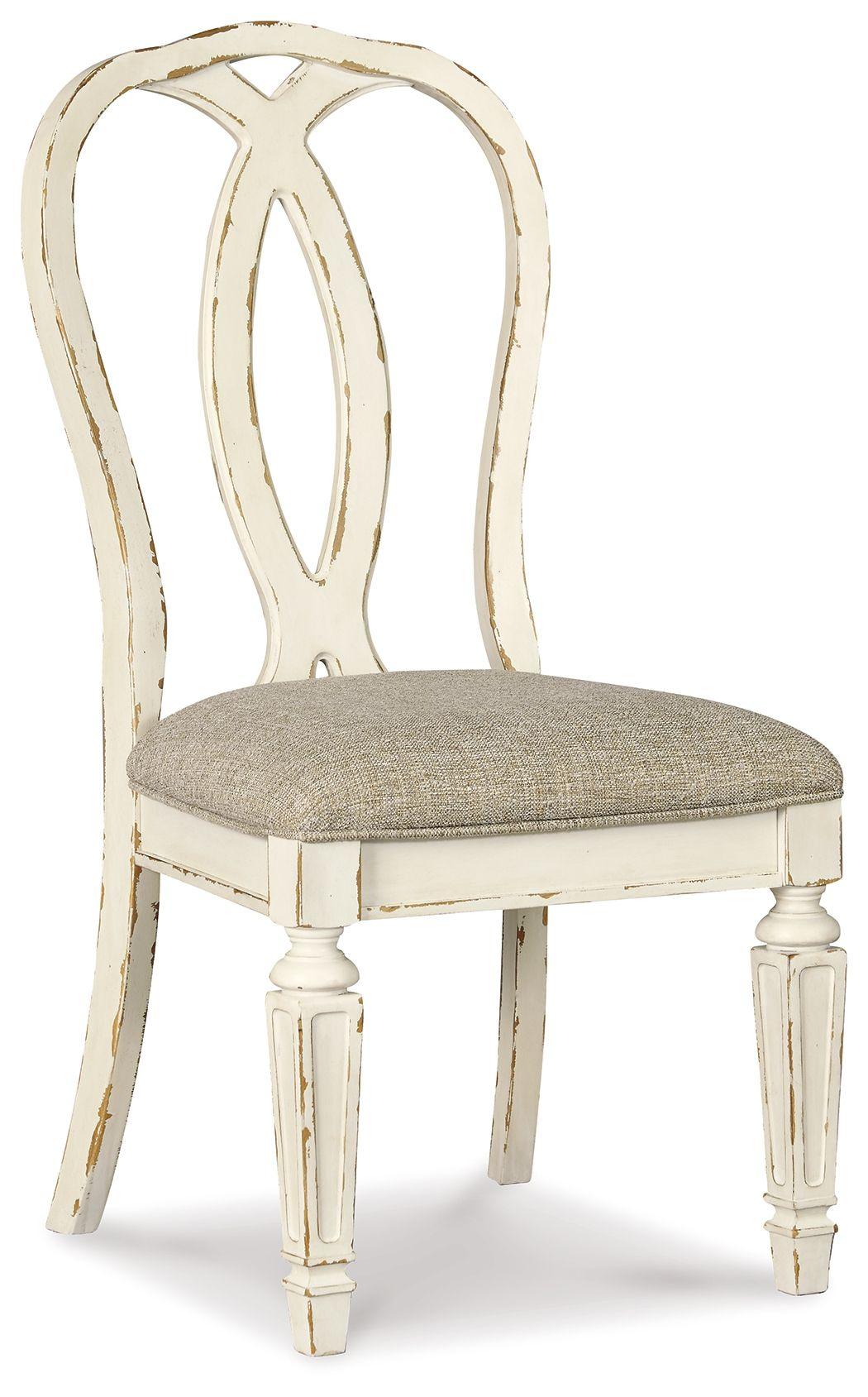 Ashley Furniture - Realyn - Chipped White - Dining Uph Side Chair (Set of 2) - Ribbonback - 5th Avenue Furniture