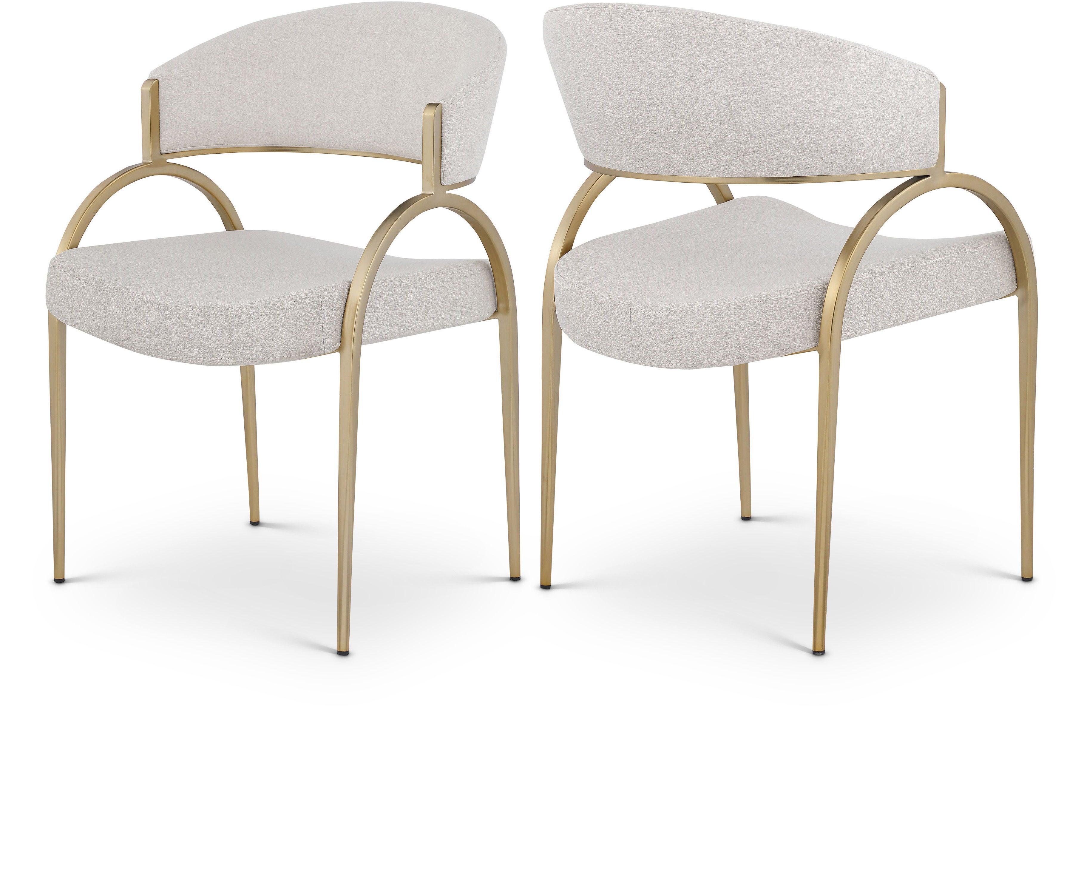 Meridian Furniture - Privet - Dining Chair Set - Gold Base - 5th Avenue Furniture