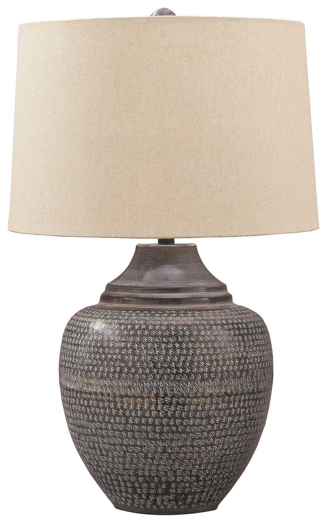 Ashley Furniture - Olinger - Brown - Metal Table Lamp - 5th Avenue Furniture