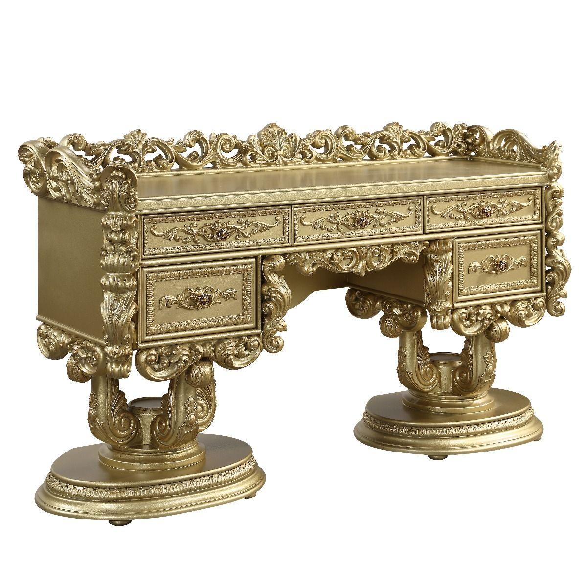 ACME - Bernadette - Vanity - Gold Finish - 5th Avenue Furniture