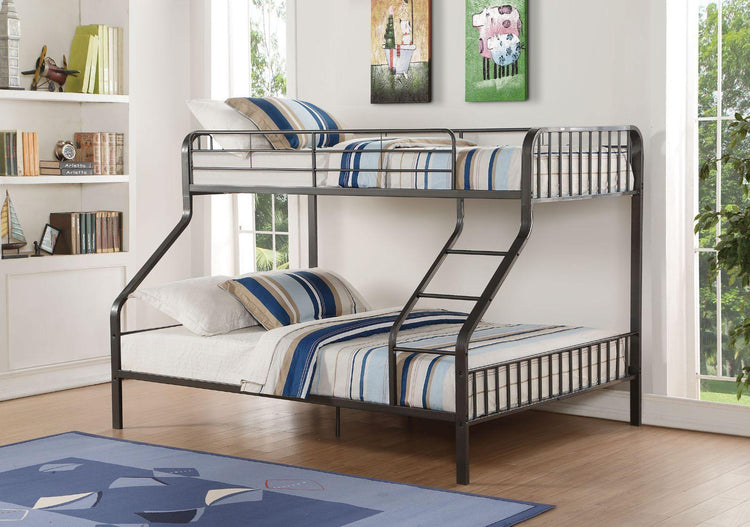 ACME - Caius - Twin Long Over Queen Bunk Bed - Gunmetal - 5th Avenue Furniture