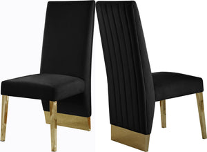 Meridian Furniture - Porsha - Dining Chair with Gold Legs(Set of 2) - 5th Avenue Furniture