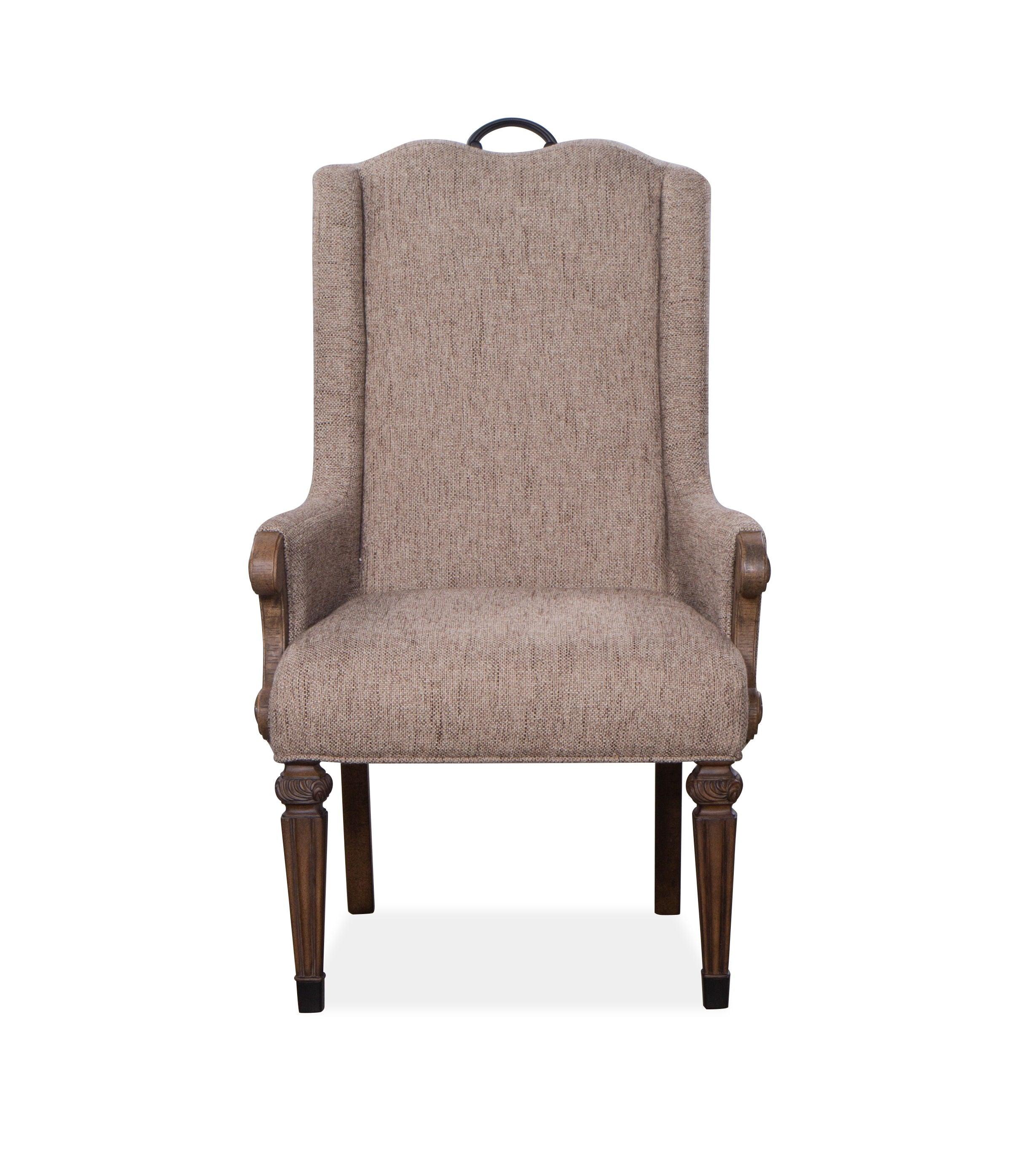Magnussen Furniture - Durango - Wood Upholstered Host Arm Chair (Set of 2) - Willadeene Brown - 5th Avenue Furniture