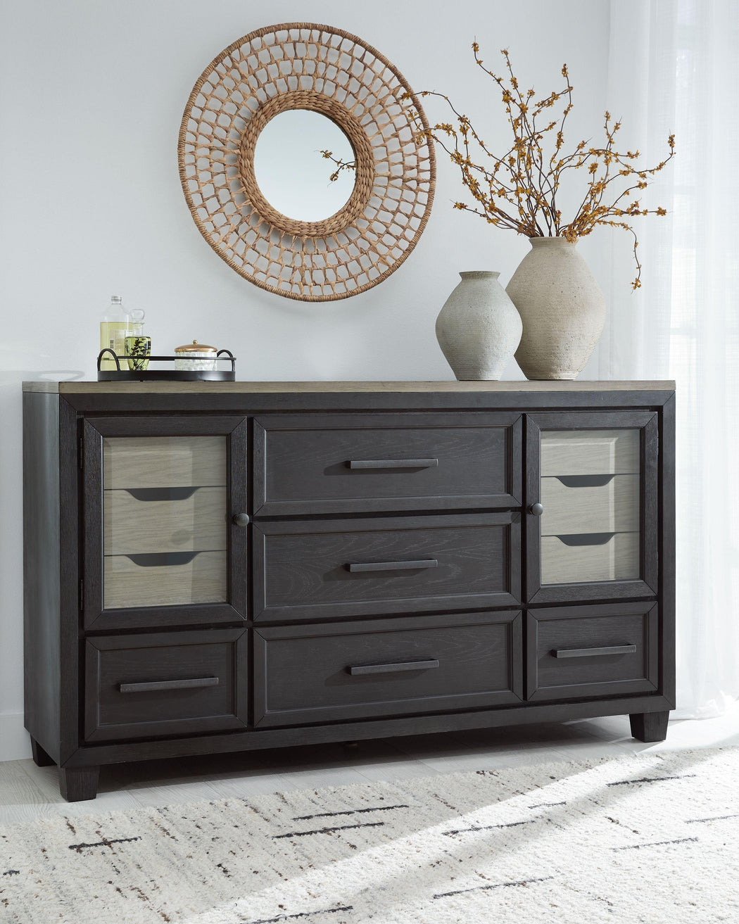 Signature Design by Ashley® - Foyland - Dresser, Mirror - 5th Avenue Furniture