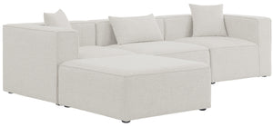 Meridian Furniture - Cube - Modular Sectional 4 Piece - Cream - Fabric - 5th Avenue Furniture