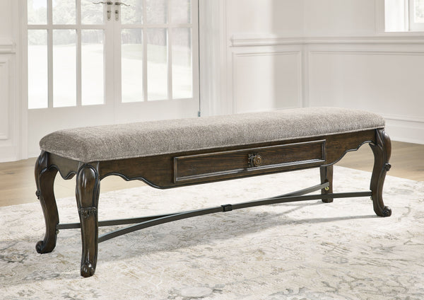 Maylee - Dark Brown - Upholstered Storage Bench - 5th Avenue Furniture