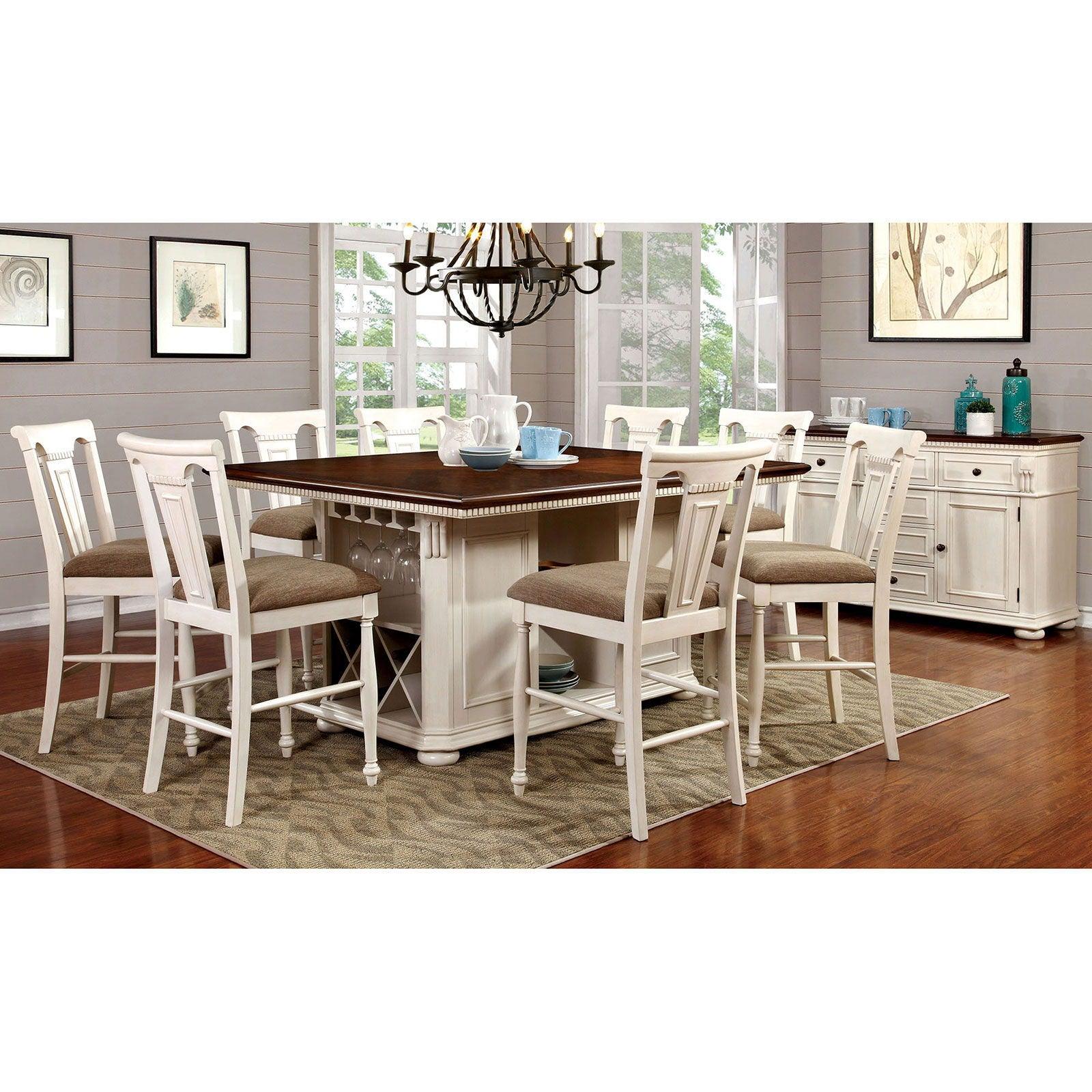 Furniture of America - Sabrina - Counter Height Table - Off-White / Cherry - 5th Avenue Furniture