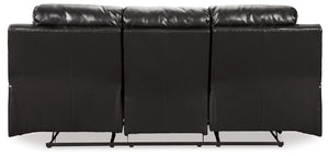 Ashley Furniture - Kempten - Black - Reclining Sofa - 5th Avenue Furniture