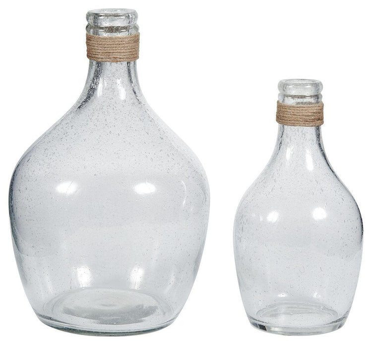 Ashley Furniture - Marcin - Clear - Vase Set (Set of 2) - 5th Avenue Furniture