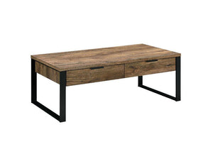 ACME - Aflo - Coffee Table - Weathered Oak & Black Finish - 5th Avenue Furniture